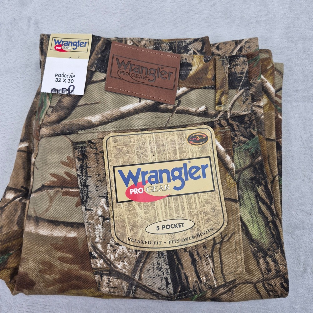 NWT Wrangler 32x30 ProGear Men's Tree Forest Camo Relaxed Pants PG001AP Hunting